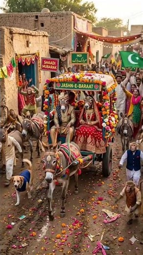 "The AI-Animated Dancing Donkeys' Wedding Adventure"