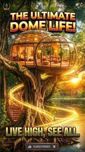 The Ultimate Modern Treehouse: A Glass Dome Escape Over the Water👉🏻😮