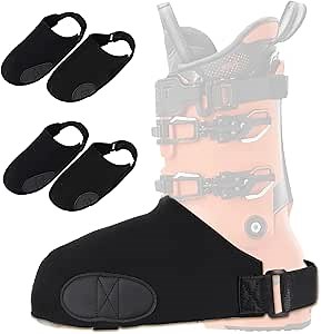Tryly 2 Pairs Ski Boot Covers, Winter Ski Boots Covers for Warmth, Ski Shoe Covers for Snow, Keep Your Feet Dry and Warm for Skiers, Winter Sport Accessory, Ski Present, Skiing Accessories