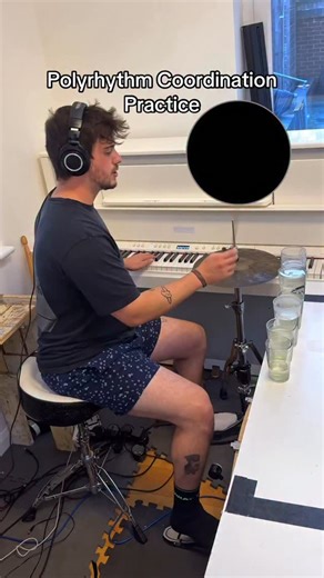 3 over 4 over 6 Polyrhythm underneath then cycling through with left hand 🎹 Inspired by: @tylervisserdrums #polyrhythm #glasses #percussion #maths #coordination #exercise | Fin Draper Music