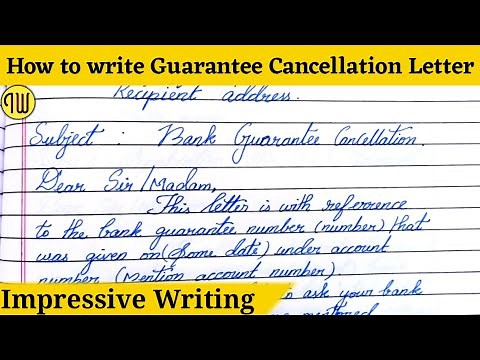 write a letter format for Bank guarantee cancellation letter writing|Englishletter@impressivewriting