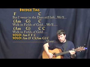 Fields of Gold (Sting) Fingerstyle Guitar Cover Lesson in Am with Chords/Lyrics