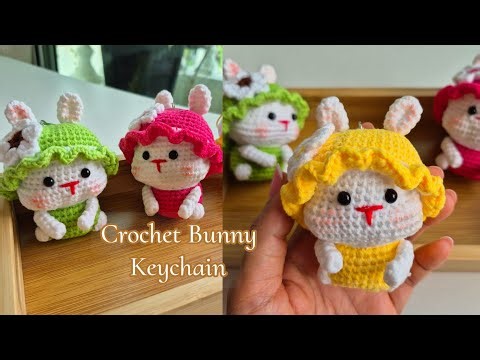 Crochet Bunny Keychain 🐰 သော့ချိတ်ထိုးနည်း