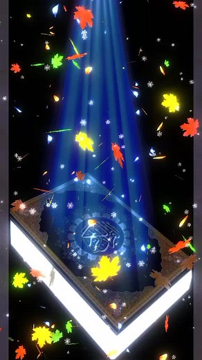 Colorful Digital Animation of Falling Leaves