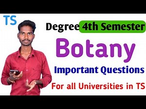 Degree 4th semester Botany important Questions #sem4_botany_important_Questions #Osmania_University