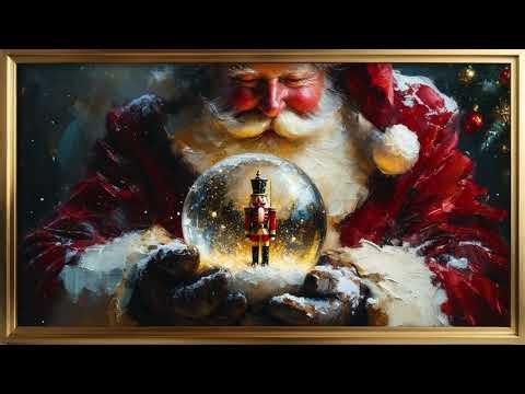 Santa's Christmas Snow Globe | Nutcracker 4K Frame TV Art Display Screensaver