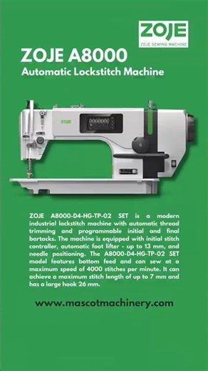 Zoje A8000 Computerized Lockstitch | The Ultimate Smart Sewing Machine ⚡🪡#zojesewingmachine
