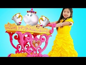 Emma Play with Disney Princess Belle Musical Tea Party Cart