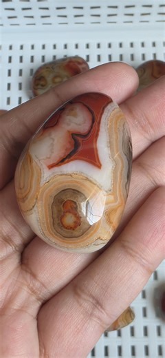 Natural Sardonyx Palm Stone – Banded Agate Crystal, Red Fortification Polished Pocket Stone - Etsy