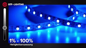 BTF-LIGHTING WS2812B 5M 60 LEDs/Pixels/m 300LEDs RGB Schwarz PCB Streifen mit 5050 SMD LEDs 5V IP30 Nicht Wasserdicht(Nicht inhalt Netzteil und Controller)