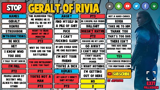 GERALT OF RIVIA SOUNDBOARD