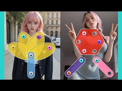 Beauty Screw Jam Gameplay | Colorful Twist Screw Puzzle