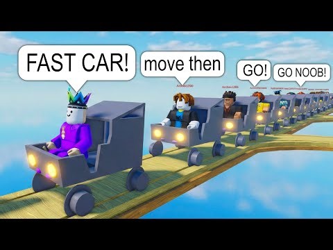 I Drive Train Cars FAST on Roblox BUT I Block The Tracks (Funny)