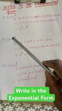 Write in the Exponential form #maths #shorts