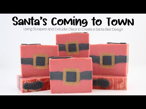 Creating Santa's Belt Cold Process Soap w/ Embeds and Scrapers