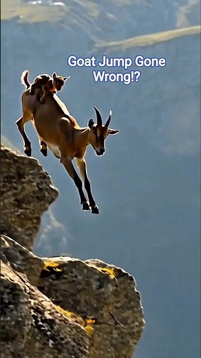 Baby Goat Falls Off Cliff After Mama's Rapid Jumping | #GoatJump #MountainLife #ViralAnimals