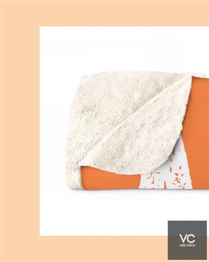 Acadia National Park Lighthouse Sherpa Fleece Blanket | Orange