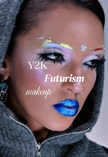 Y2K Futurism Makeup Inspired by CDs