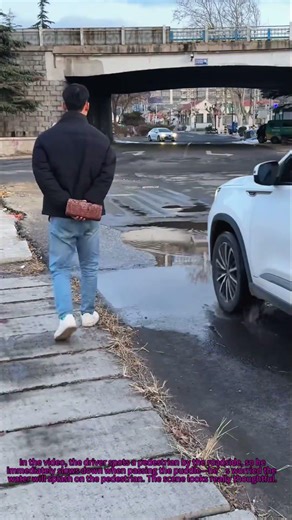Slow Down for Pedestrians in Puddles!Thoughtful Civilized Driving #TrafficEtiquette #DrivingCourtesy