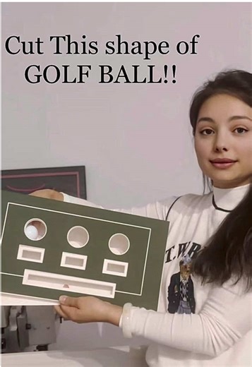 Cut this shape of gold ball with MAKE MAT CUTTER 😽😽😽 #matcutter #frame #golf #inspiration #diy