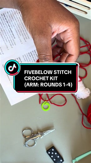 HAPPY NEW YEAR 🎊🎈🎆!! Here’s the tutorial for making Stitch’s arms. You’ll be repeating these steps twice to create a total of 2 arms. Let me know if you have any questions. . . . #beginnercrochettutorial #fivebelowcrochetkit #stitchcrochetkit #crochettok #beginnercrochetprojects