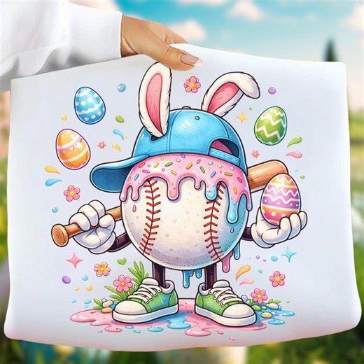 Easter Baseball PNG, Bunny Player Sublimation Design (digital Download) - Etsy