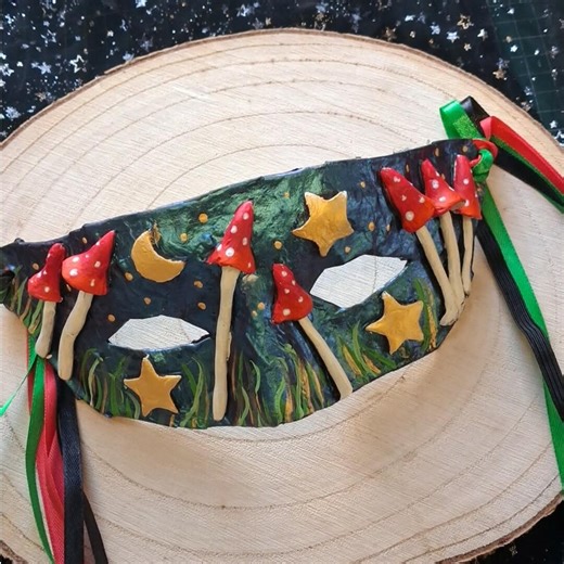 Mushroom Mask for Festivals, Handmade Mushroom Head Wear, Fantasy Costume for Pagan Fairs, Unusual Masks for Woodland Fairs, Paper Mache - Etsy