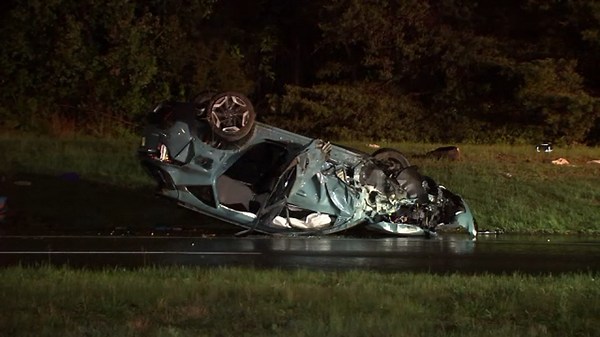 3 women injured in rollover crash on Route 130 in Burlington Twp., N.J.