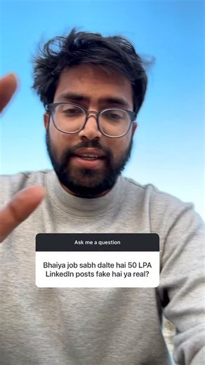 Deepanshu Udhwani on Instagram: "“Bhaiya Job Posts 50 LPA Ki – Fake Hai Ya Real?” 🤑🤔 Social media pe roz dikhta hai – “Got 50 LPA offer!” “Cracked 60 LPA package!” But sawaal yeh hai – yeh sab real hai ya sirf clout ke liye? Real Hai? 👇 ✅ Haan, top companies (FAANG, unicorns) mein 50+ LPA possible hai ✅ But yeh 1% talent ko milta hai – years of hardwork lagta hai ✅ CTC vs In-hand – 50 LPA matlab 50 haath mein nahi aata (stocks, bonuses, etc.) Fake Bhi Hai? 👇 ❌ Kuch log clout ke liye exaggera