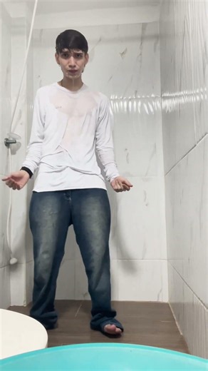 wet guy in white