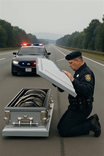 During a patrol, I noticed a white coffin in the middle of the road: I called for backup, slowly opened the coffin, and saw this inside… 😱😱 During my morning patrol on the highway, I noticed something strange. The empty, straight road stretched for many kilometers, and suddenly — right in the middle of the asphalt, in the far-right lane, stood a white coffin. At first, I thought it was someone’s cruel joke. Dozens of questions ran through my mind: who could have left it here, where did it come