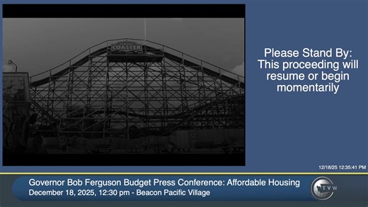Governor Bob Ferguson hosts a press conference in Seattle to roll out budget proposals related to affordable housing. | TVW -- Washington Public Affairs Network