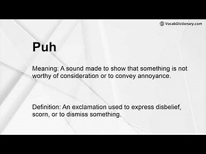 Puh Meaning