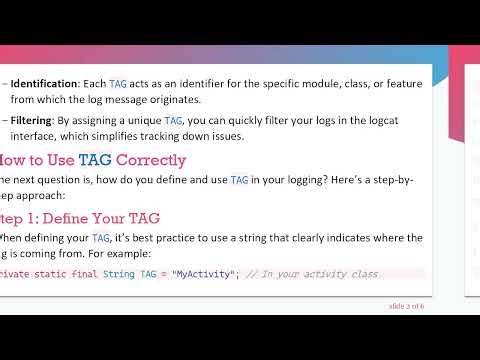 Understanding TAG in log.d(TAG, message) for Effective Logger Management