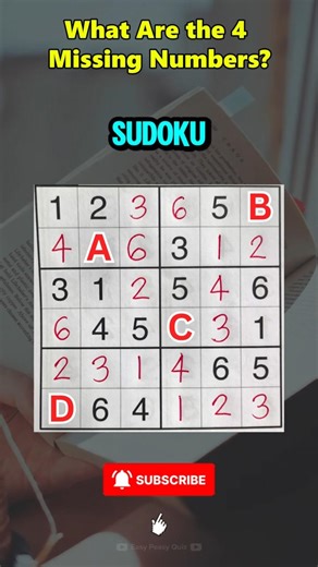 Can You Solve This Sudoku? 🤔🧠 4 Numbers Missing