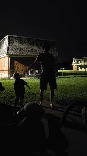 Saturday night fun night out in the back yard