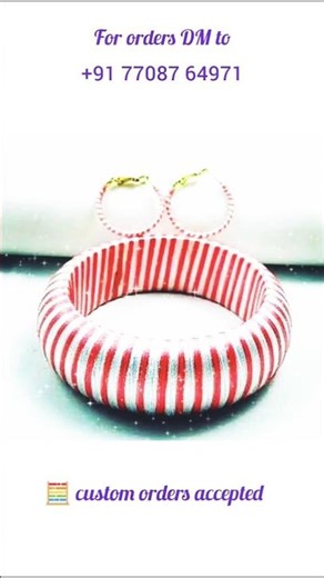 Simple silk thread Bangle with Earrings #shorts #shortsfeed #silkthread bangle #earing #silkearing