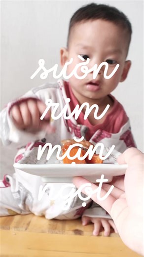 sườn rim mặn ngọt thêm rau củ vetula cho bé ăn tối. #nuoiconbenvung