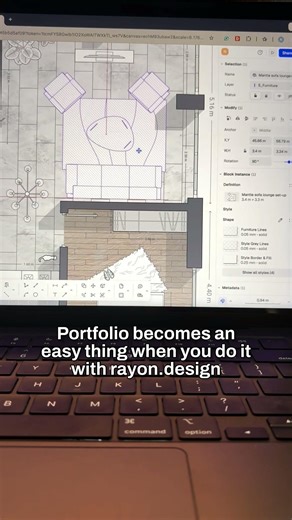 Create portfolio faster with Rayon.design #architecturestudent #interiordesigner