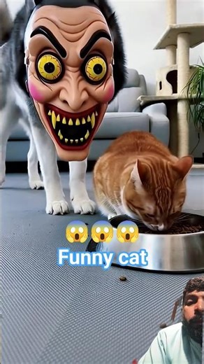 Chihuahua in a scary mask pranks the dog & cat #funny #fypシ #cat #dog