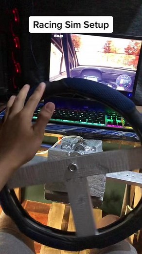 DIY Racing Simulator Setup with Steering Wheel and Pedals