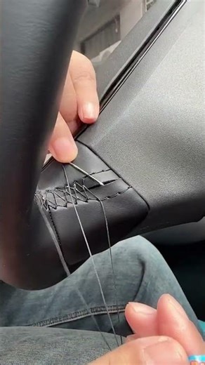 Car Steering Wheel Cover – Hand-Stitched Leather.
