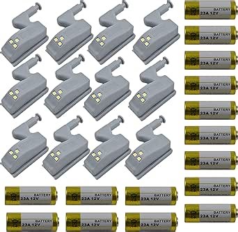 12 Packs Hinge LED Sensor Light -1.89×0.55×0. 55 in Smart Touch Induction Cabinet Light for Kitchen Cabinet Cupboard Closet Night Lights, Living Room/Bedroom/Wardrobe Night Lights.