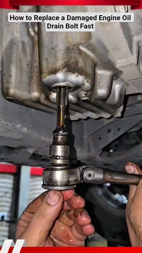 How to Replace a Damaged Engine Oil Drain Bolt Fast #shortvideo #mechanic