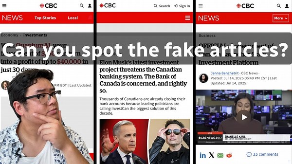 Spotting a scam vs. a legit CBC News article