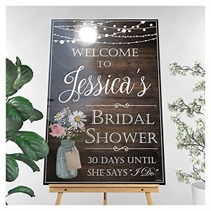 Rustic Floral Bridal Shower Sign - Custom Bridal Shower Welcome Sign - Wooden Personalized Bridal Shower Signs – Outdoor Bridal Shower Sign