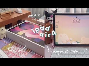 🧸 a pink ipad for cozy gaming (and studies ig) || ipad air 4 unboxing and magic keyboard dupe [ad]