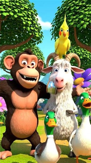 "Funny Animals Talking Together | Monkey, Goat, Parrot, Duck & Squirrel Comedy Fun"