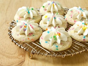Frosted Rainbow Sprinkle Cookies
