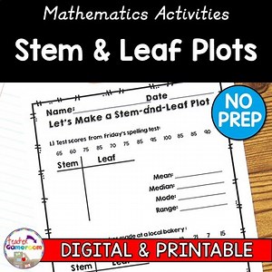 Making a Stem and Leaf Plot with Mean, Mode, Median, Range Worksheets